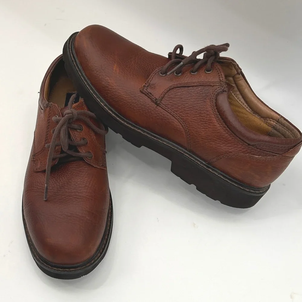 Dockers Men's Brown Leather Oxford Shoes Oil Resistant Soles Size 10 Heritage